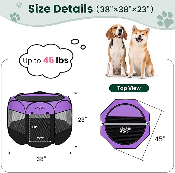 Love's cabin Pet Puppy Dog Playpen, Large Dog Tent Crates Cage Indoor/Outdoor - Image 3