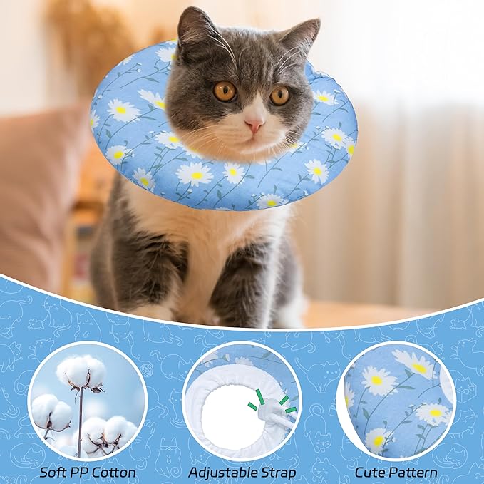 Cat Cone Collar Soft, Adjustable Cat Recovery Collar Kitten Cones to Stop - Image 3