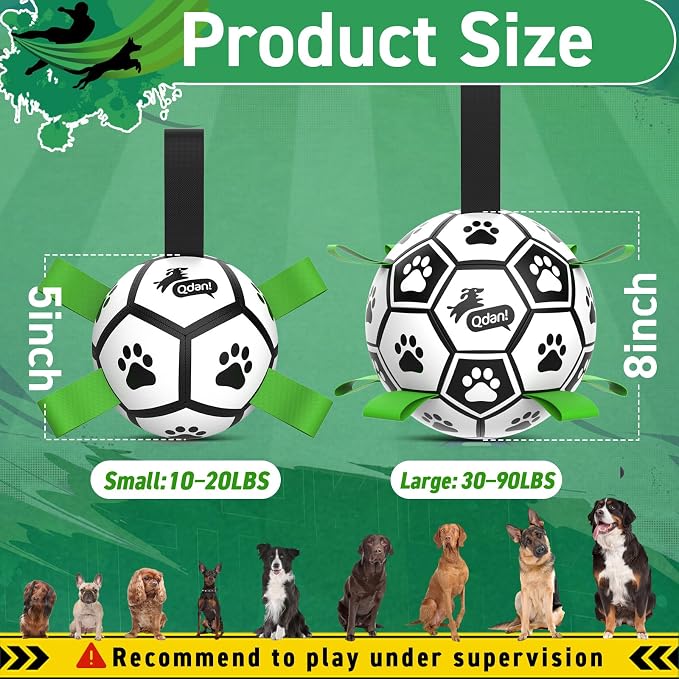 QDAN Dog Toys Balls with Bell Inside, Squeaky Dog Balls - Image 3