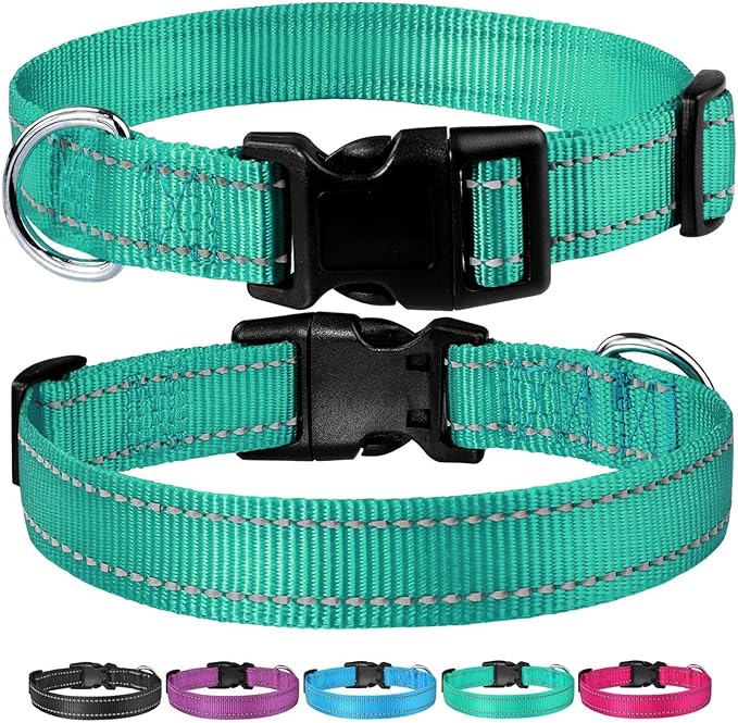 Reflective Dog Collar with Buckle Adjustable Safety Nylon Collars - Image 6