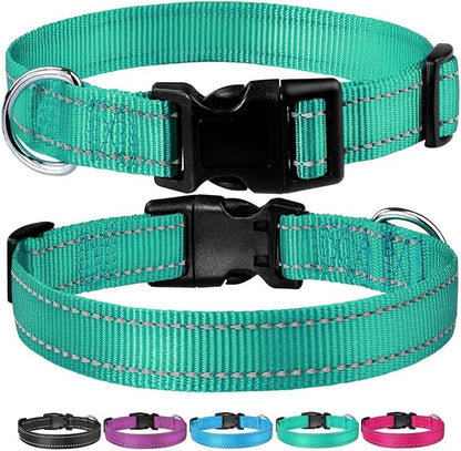Reflective Dog Collar with Buckle Adjustable Safety Nylon Collars - Image 6