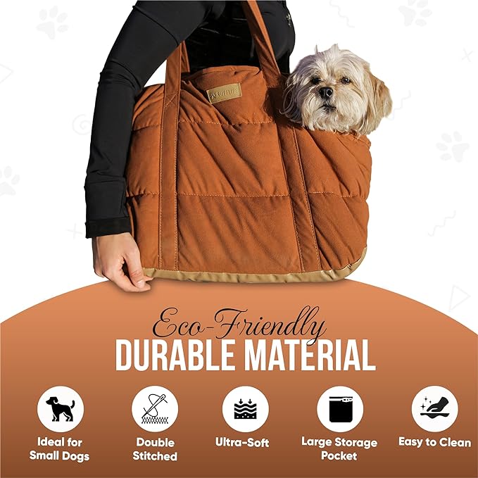 Plush Dog Purse Carrier for Small Dogs, Soft Dog Tote Bag - Image 6