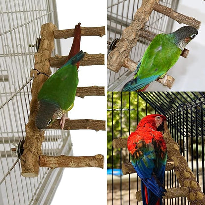 Bird Ladder Perch for Cage, Nature Wooden Bird Bridge Exercise Stands Parrot - Image 5