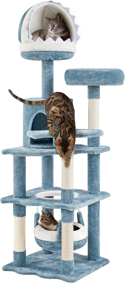 Yaheetech 61in Tall Ocean-Themed Cat Tree, Fish-Shaped Platform, Sisal by Yaheetech