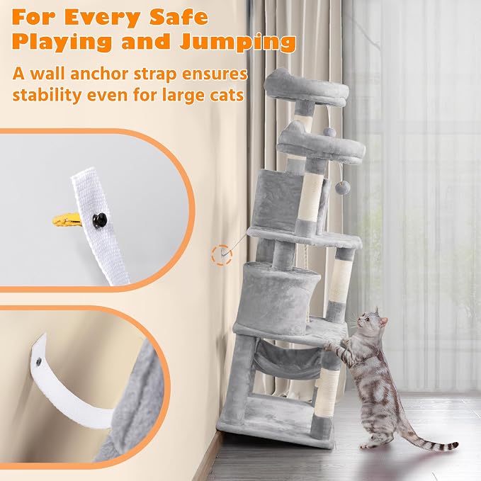 Yaheetech 62.5inches Cat Tree Cat Tower Cat Condo - Image 8