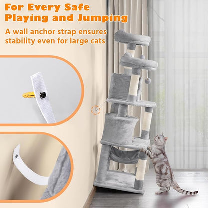 Yaheetech 62.5inches Cat Tree Cat Tower Cat Condo - Image 8