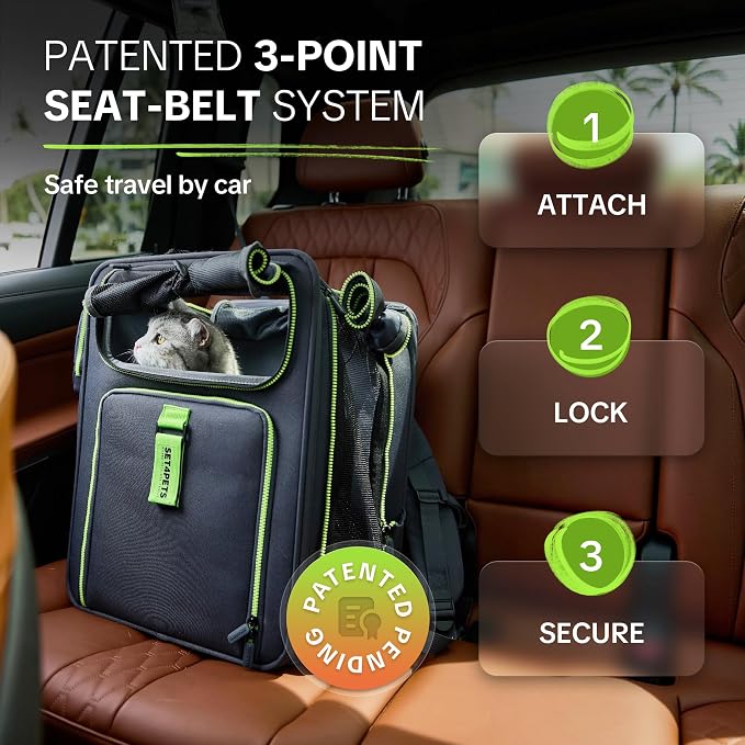 Cat Carrier Backpack for Travel & Car, 3-in-1 Expandable Cat & Small Dog - Image 5