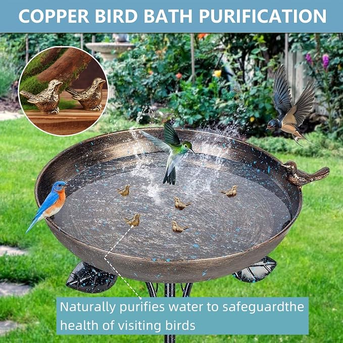 5 Pcs Mini Brass Bird Shape Copper Bath Disk Birdbath Cleaner Purification - Image 6