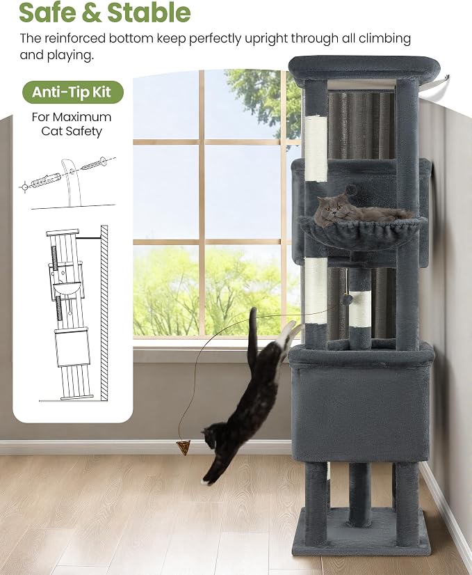 Extra Large Cat Tree, 84 Inch XXL Giant Cat Tower - Image 9