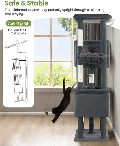 Extra Large Cat Tree, 84 Inch XXL Giant Cat Tower - Image 9
