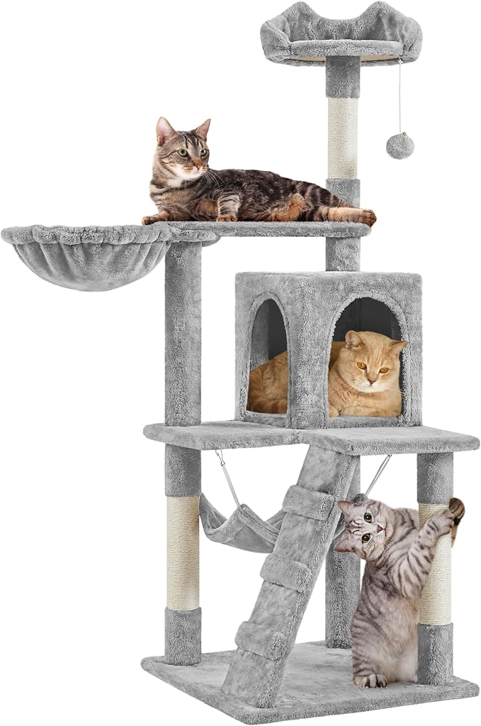 Yaheetech | 54in Cat Tree | Multi-Level Cat Tower w/Spacious Perch, Cozy Condo by Yaheetech