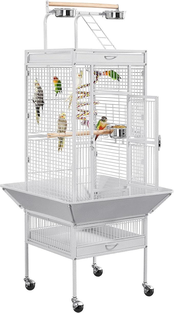 Yaheetech Wrought Iron Bird Cages, Play Top Large Aviary by Yaheetech