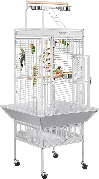 Yaheetech Wrought Iron Bird Cages, Play Top Large Aviary by Yaheetech