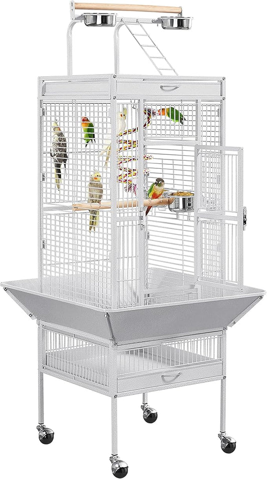 Yaheetech Wrought Iron Bird Cages, Play Top Large Aviary by Yaheetech