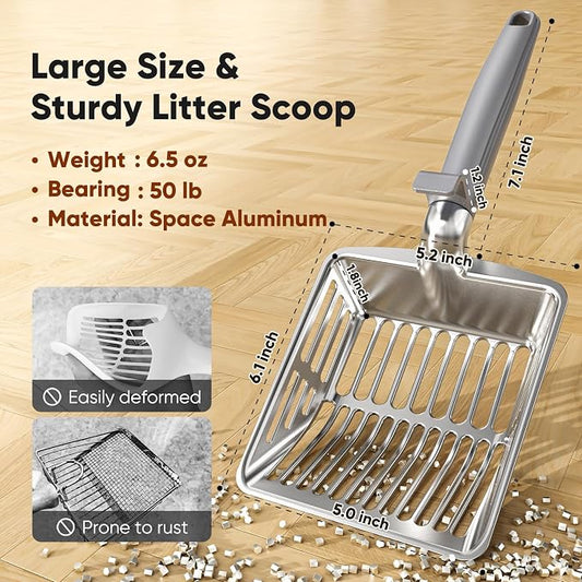Metal Cat Litter Scoop, Large Cat Scooper - Image 2