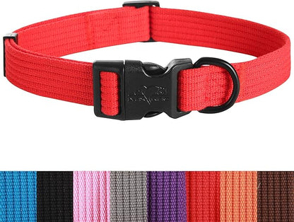 lynxking Dog Collar Soft Padded Breathable Cotton Solid Color Strong Adjustable by Lynxking
