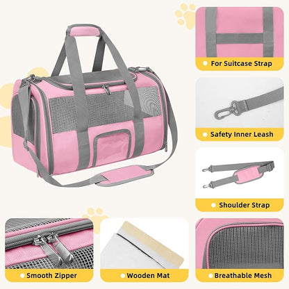 Soft - Sided Pet Carrier for Cats and Small Dogs, Airline - Approved, Foldable - Image 3