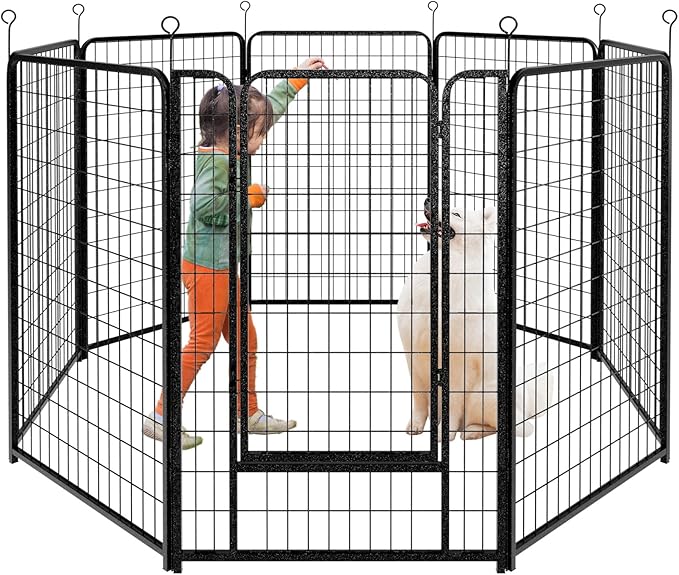 Dog Playpen Outdoor Extra Wide 8 Piece Panels Heavy Duty Dog Fence 50" Height by Committedtobetterpetlife