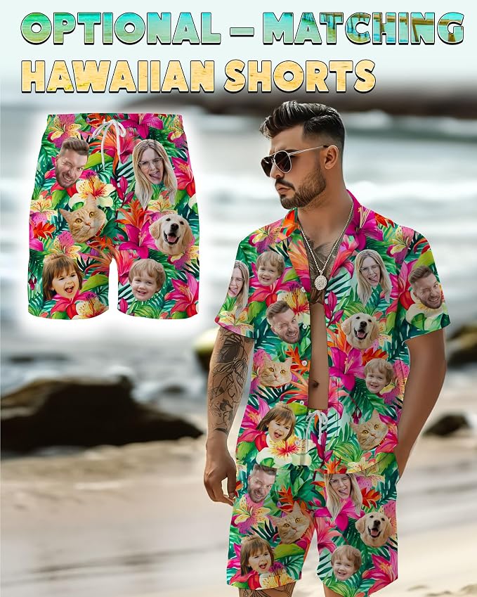 Custom Hawaiian Shirt with Face Photo Picture - Image 7