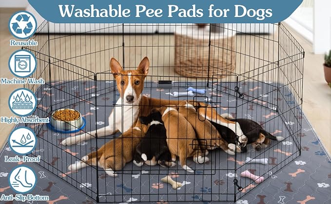 Washable Pee Pads for Dogs, 2 Pack 48"x60" Reusable Puppy Training Pads - Image 7