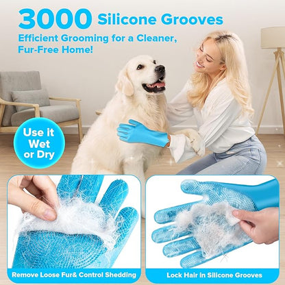 6PCS Pet Grooming Kit for Dogs, Cats and Horses | Dog Washing Gloves | Dog Bath - Image 3