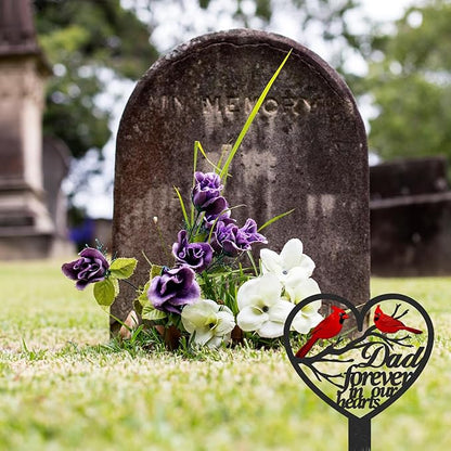 Dad Grave Decorations for Cemetery, Metal Sympathy Memorial Stakes for Loss of - Image 4