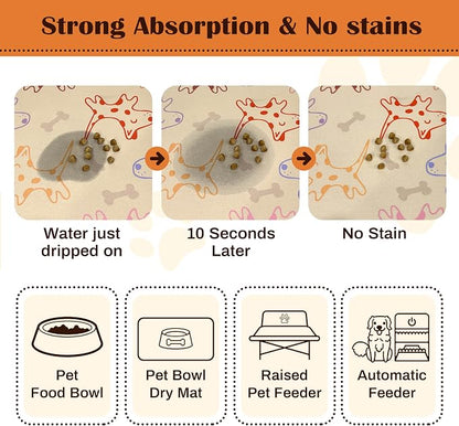 Pet Feeding Mat for Floors Waterproof Dog Mat for Food and Water Absorbent - Image 2