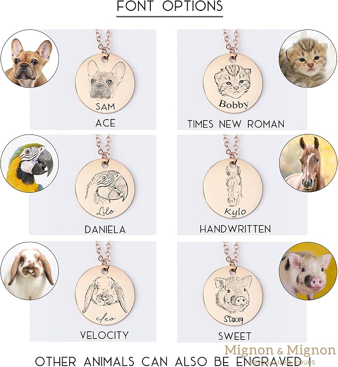 MignonandMignon Custom Pet Portrait Keychain Personalized Multiple Dog Cat - Image 8