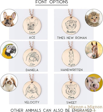 MignonandMignon Custom Pet Portrait Keychain Personalized Multiple Dog Cat - Image 8