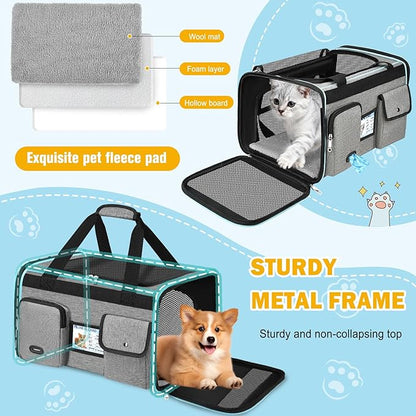 HUANLANG Soft-Sided Cat Carrier Airline Approved, Dog Carriers - Image 6