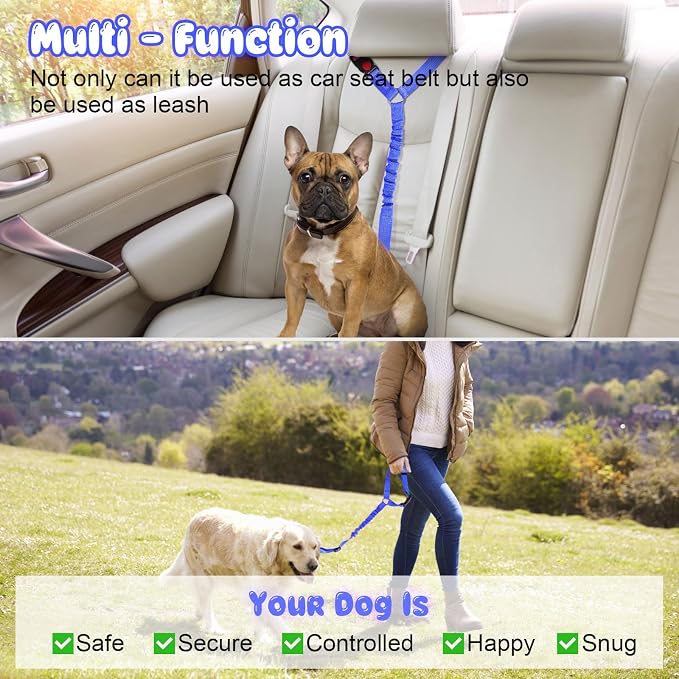 BWOGUE Pet Dog Cat Seat Belts, Car Headrest Restraint Adjustable Safety Leads - Image 6