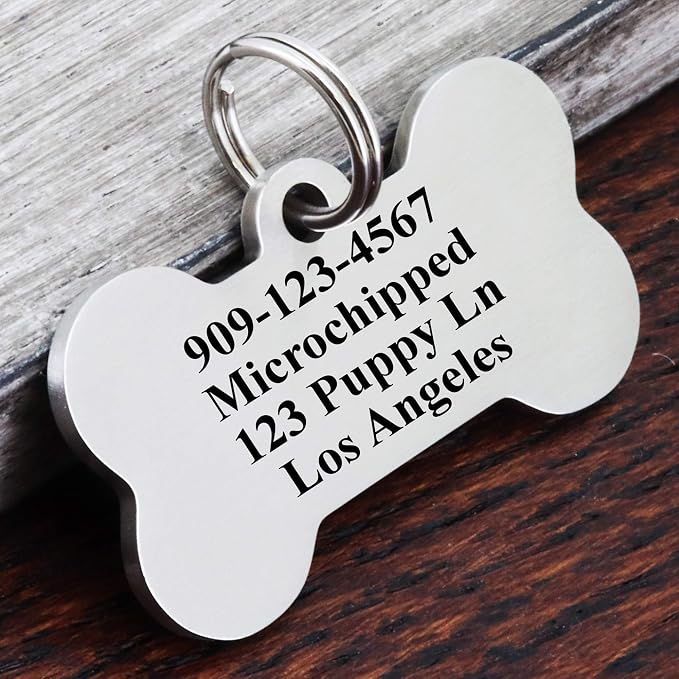 Ultra Joys Stainless Steel Pet ID Tag Dog Name Tags Personalized Front and Back - Image 2