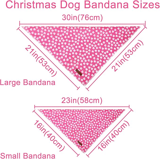 Valentine Dog Bandana, Cotton Pet Kerchief - Image 3
