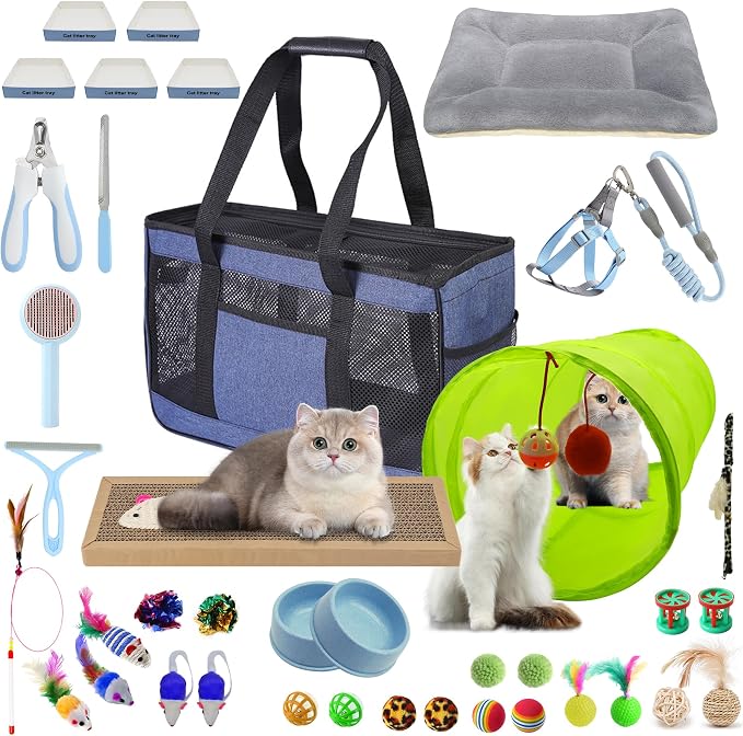 39PCS Kitten Starter Kit, Cat Supplies, Featuring 23-Piece Toy Set, Single-use by Unknown