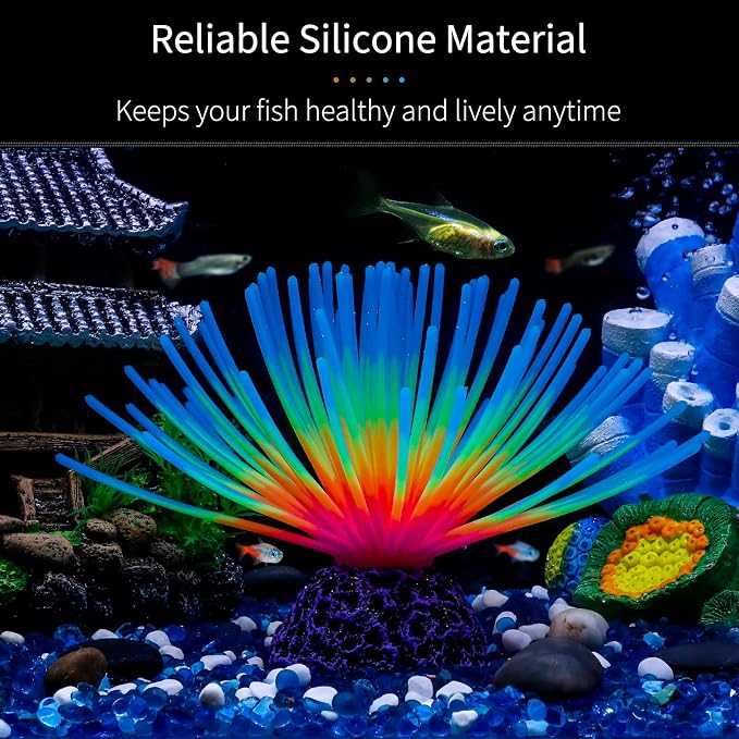 Uniclife Aquarium Imitative Iridescent Blue Sea Urchin Ball Artificial Silicone - Image 2