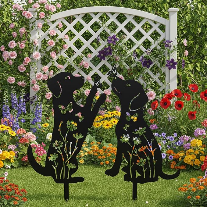 Metal Dog Garden Decor for Outside 2 Pack, Pet Yard Art, Weather Resistant - Image 6