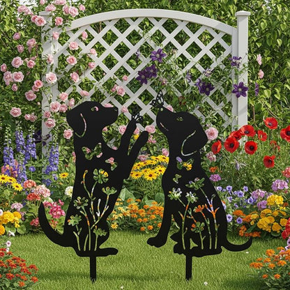 Metal Dog Garden Decor for Outside 2 Pack, Pet Yard Art, Weather Resistant - Image 6