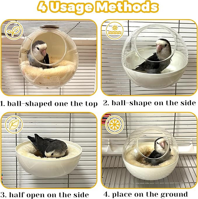 Bird Nest for Cage Bite-Resistant, Washable Clear Observation Small Bird House - Image 2