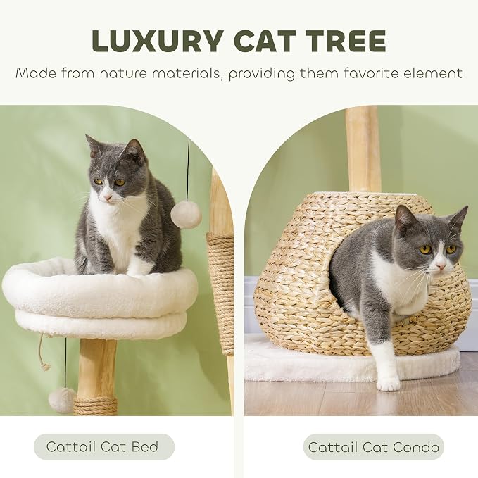 PawHut Cat Tree for Indoor Cats, Luxury Condo, Beds & Toby Balls, Kitten - Image 4