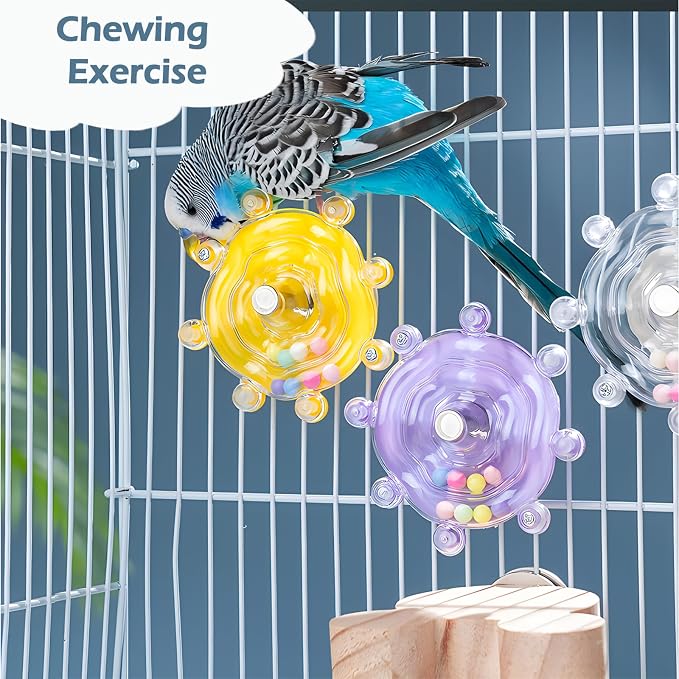 Bird Toys for Parakeets, Colorful Parakeet Toys Wheel, Interactive Spinner - Image 3