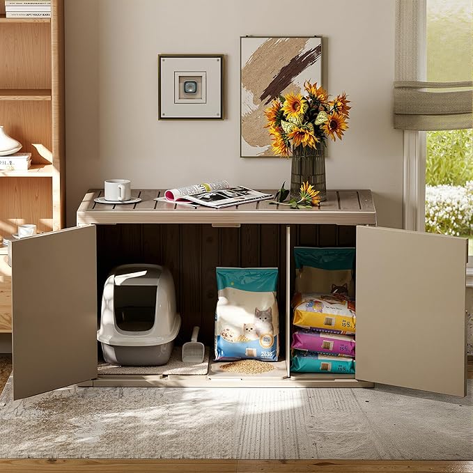 Cat Litter Box Enclosure, Indoor Outdoor Cat House - Image 7
