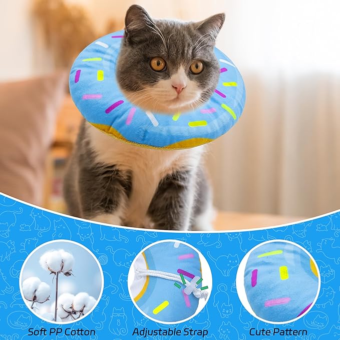 Cat Cone Collar Soft, Adjustable Cat Recovery Collar Spay Cones to Stop Licking - Image 3