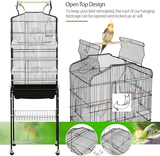 Yaheetech 64-inch Play Open Top Medium Small Bird Cage - Image 4
