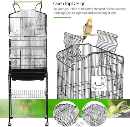 Yaheetech 64-inch Play Open Top Medium Small Bird Cage - Image 4