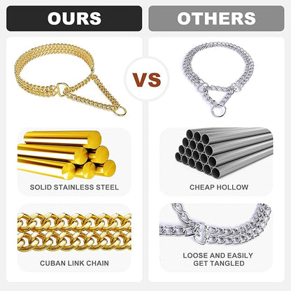Gold 18K Gold Dog Chain Collar - Image 3