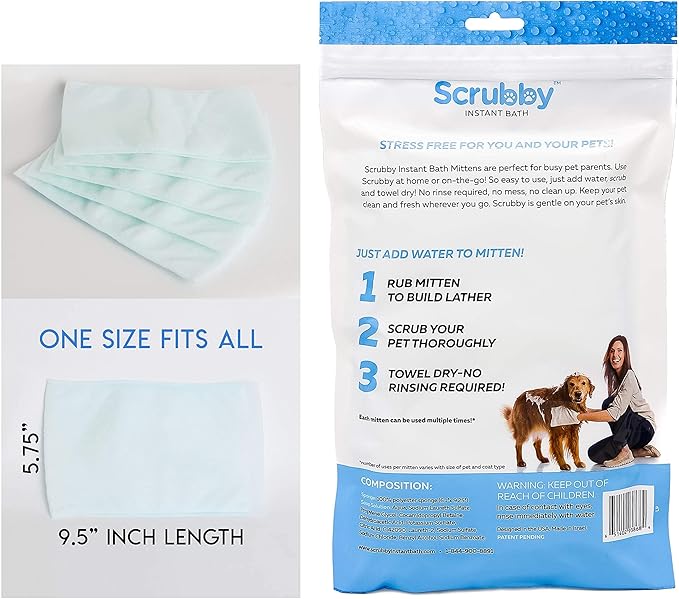 No Rinse Pet Wipes | Rinse Free Shampoo Mittens | Dogs & Cats | Bath Wipes - Image 5