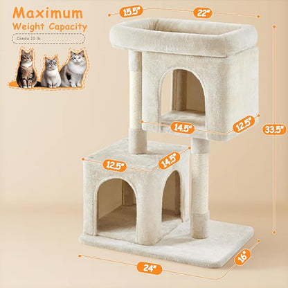 Yaheetech Cat Tree, 33.5in Cat Tower - Image 3