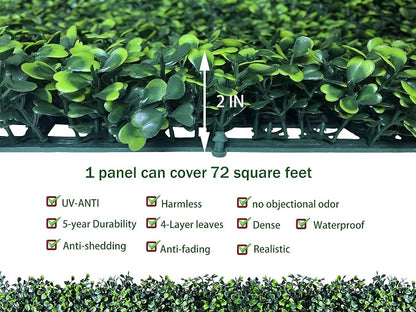 Artificial Ivy Privacy Fence Wall Screen: 72 X144 in UV-Anti Faux Boxwood Roll - Image 3
