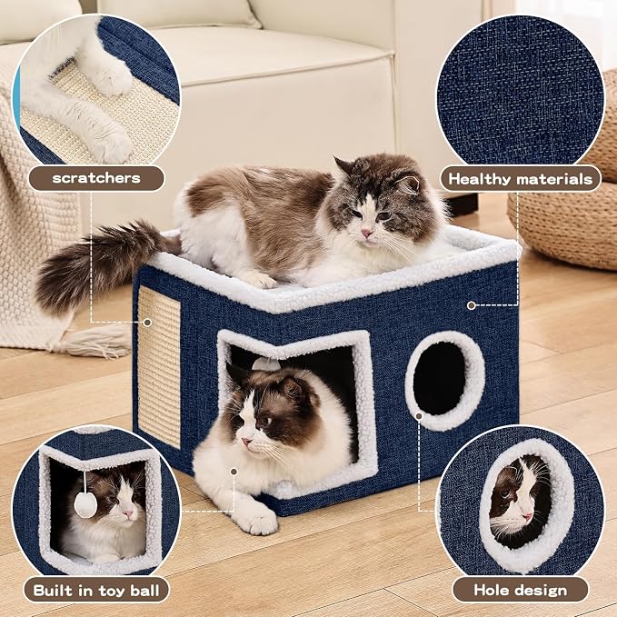 Cat Beds for Indoor Cats, Large Cat Cave - Image 2
