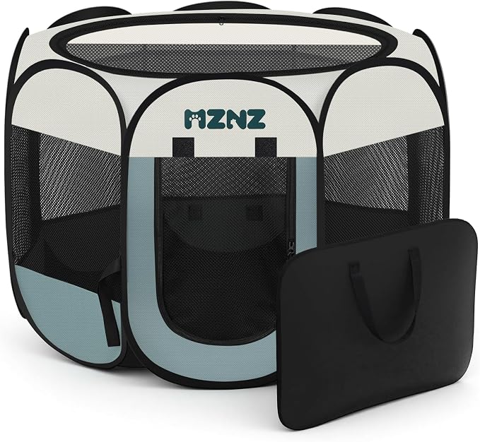Dog Cat Playpen, Portable Puppy Pet Crate Indoor by MZNZ